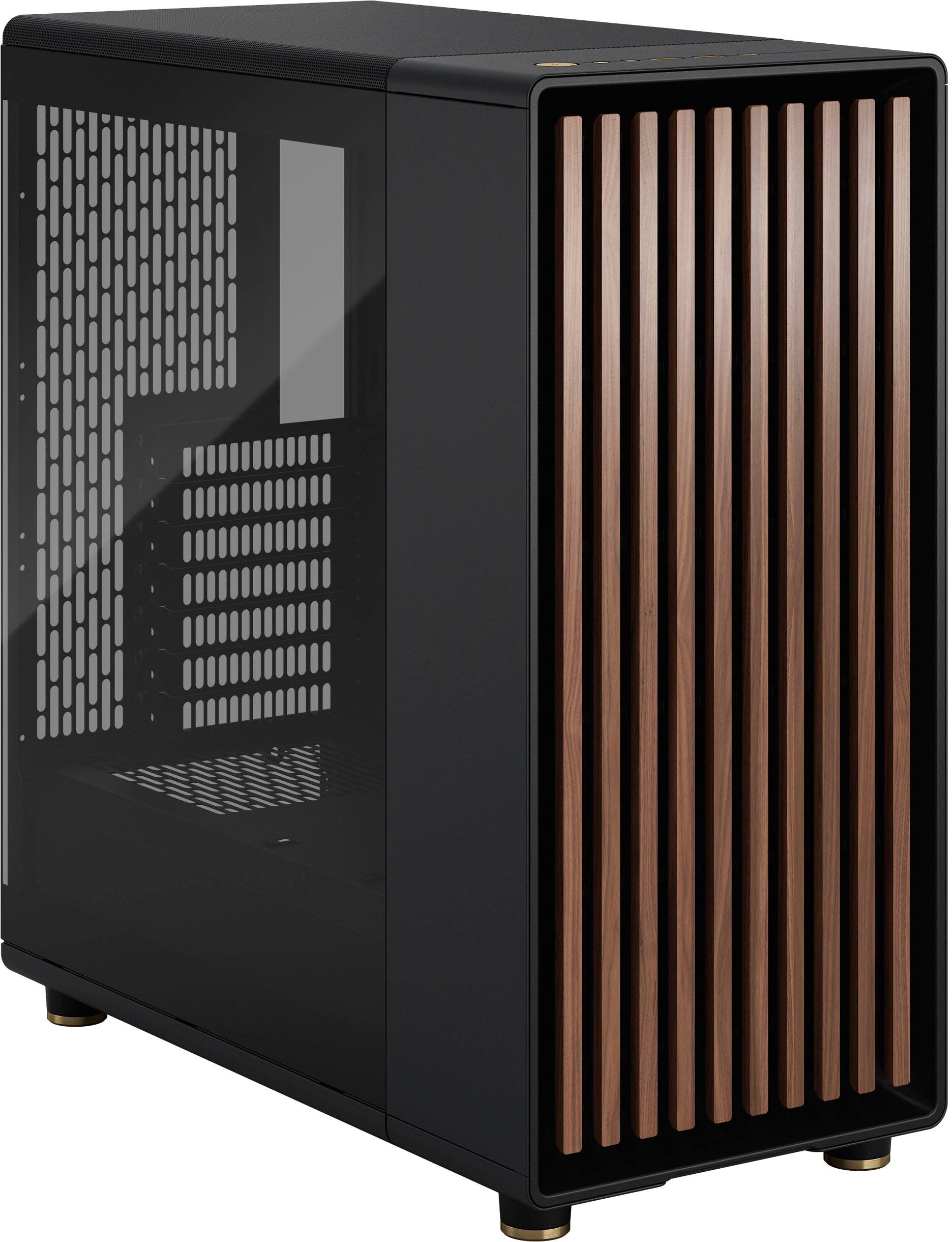 Alt View 19. Fractal Design - North Charcoal Black Chassis with Walnut Front and Dark Tinted TG Side Panel Mid-Tower PC Case - Black.
