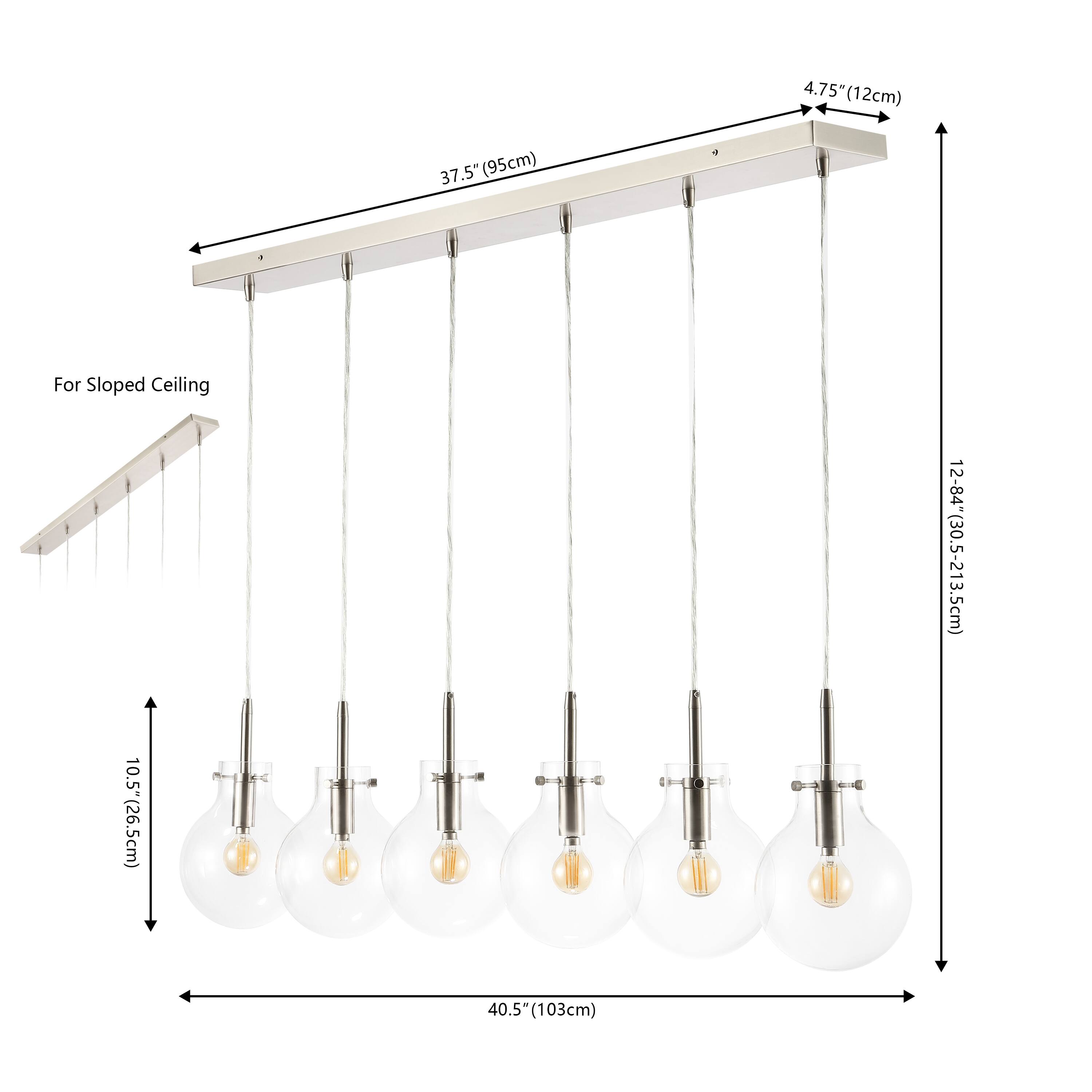 4.75" (12cm)  
37.5" (95cm) For Sloped Ceiling  
10.5" (26.5cm)  
12-84" (30.5-213.5cm)  
40.5" (103cm)