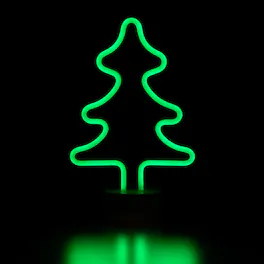 Northlight - LED Christmas Tree Neon Table Light - 11" - Green