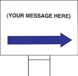 Cosco - 15" x 19" Promotional Sign with Directional Arrows - White