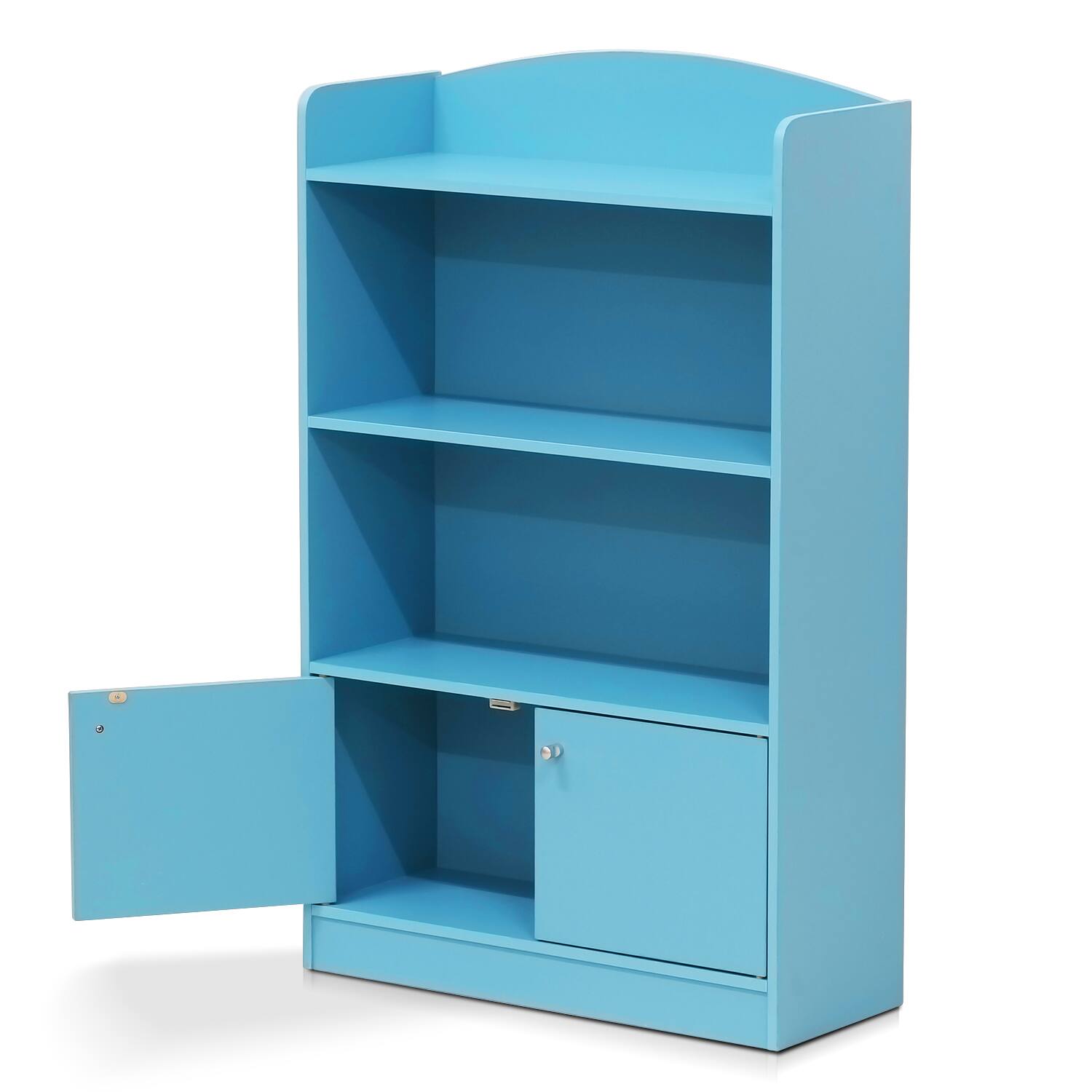 Alt View 2. Furinno - Lova Bookshelf with Storage Cabinet - Light Blue.