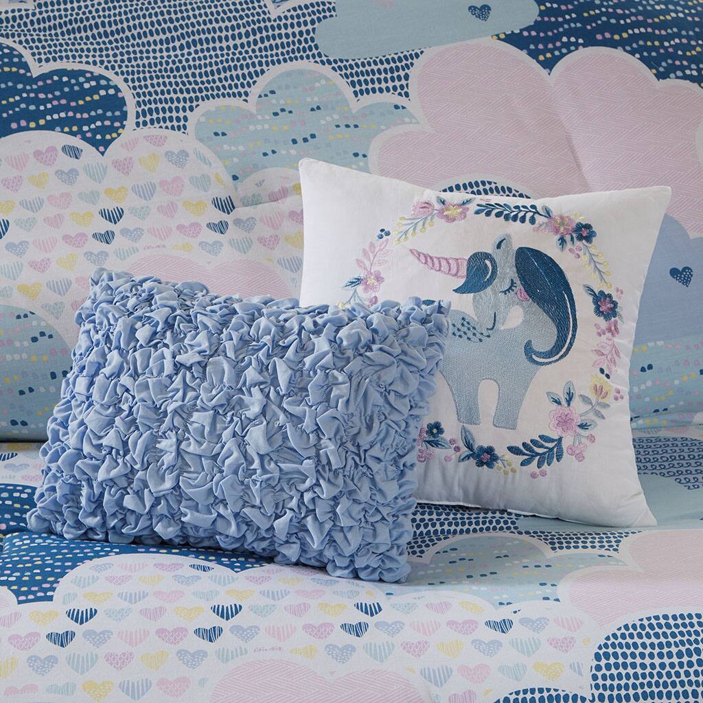 Alt View 1. Gracie Mills - Gracie Mills Eowyn Cotton Printed Comforter Set - Blue.