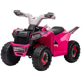 BreeBe - Aosom 6V Kids ATV Quad Car, Four-Wheeler with Forward/Backward Function, Wear-Resistant Wheels, Ages 18-36 Months - Pink