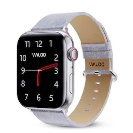 Waloo - Sparkly Brilliance Leather Band For Apple Watch - 40/41/42mm - Silver