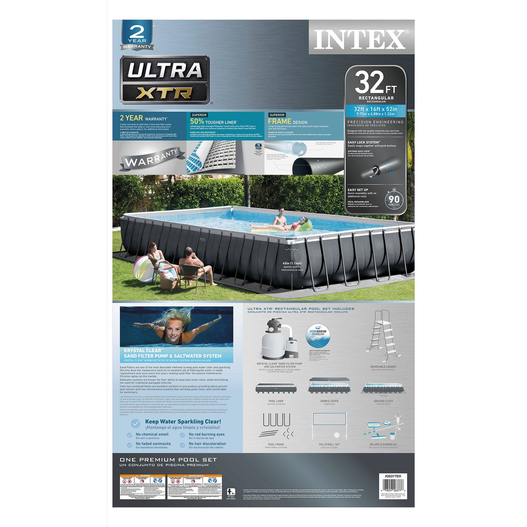 Alt View 25. Intex - 24' x 12' x 52" Rectangular Pool w/ Pump.