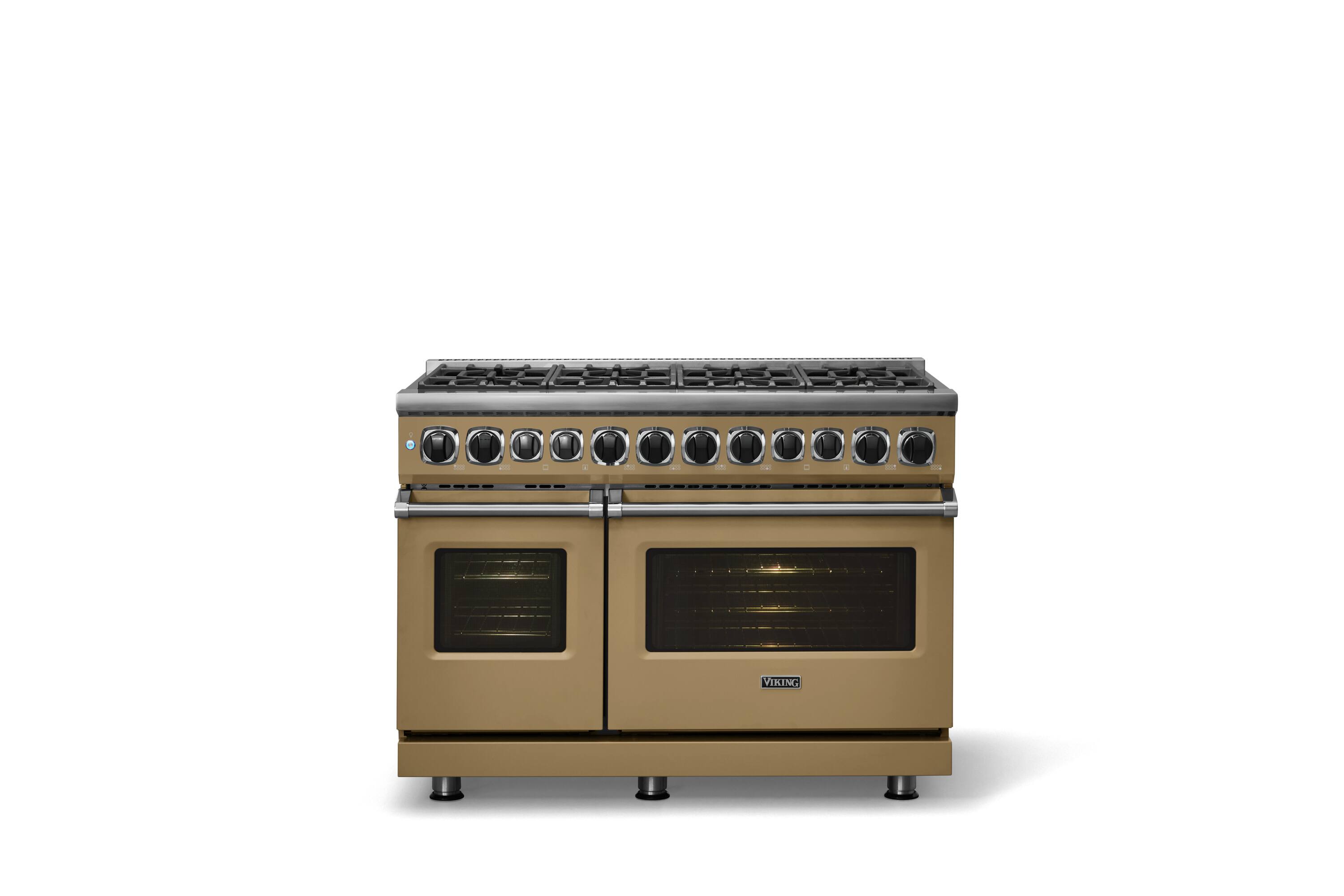 Alt View 1. Viking - 48 in. Wide 8 Burner Dual Fuel Sealed Burner Range - Golden Hour.