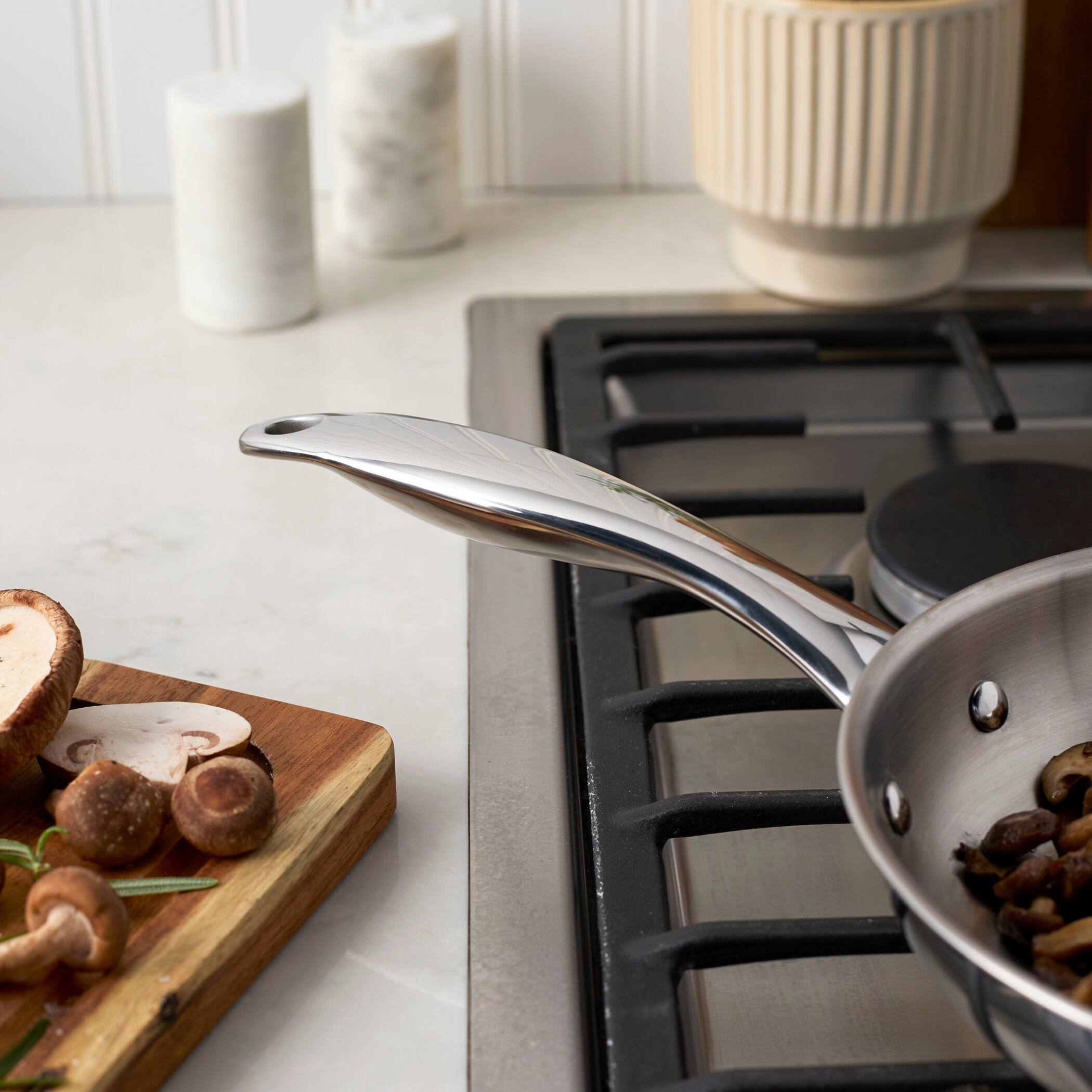 Alt View 3. Henckels - Henckels Aragon 8-inch Stainless Steel Fry Pan - Stainless Steel.