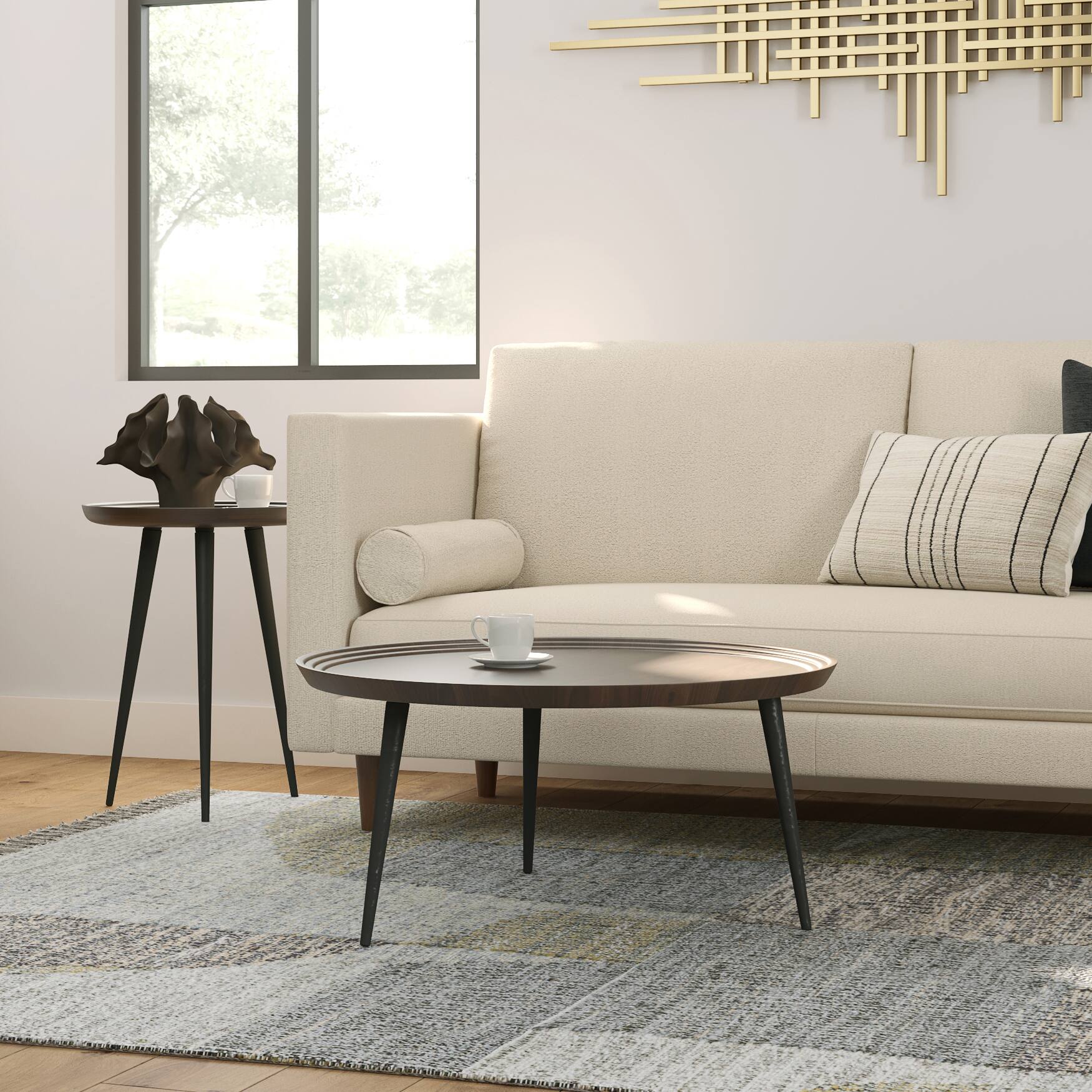 Left. Simpli Home - Clairmont Coffee Table - Cognac.
