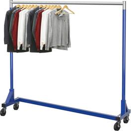 ThinkLink Electronic - Industrial Grade Z-base Garment Rack Load With Extra Long Bar - Blue