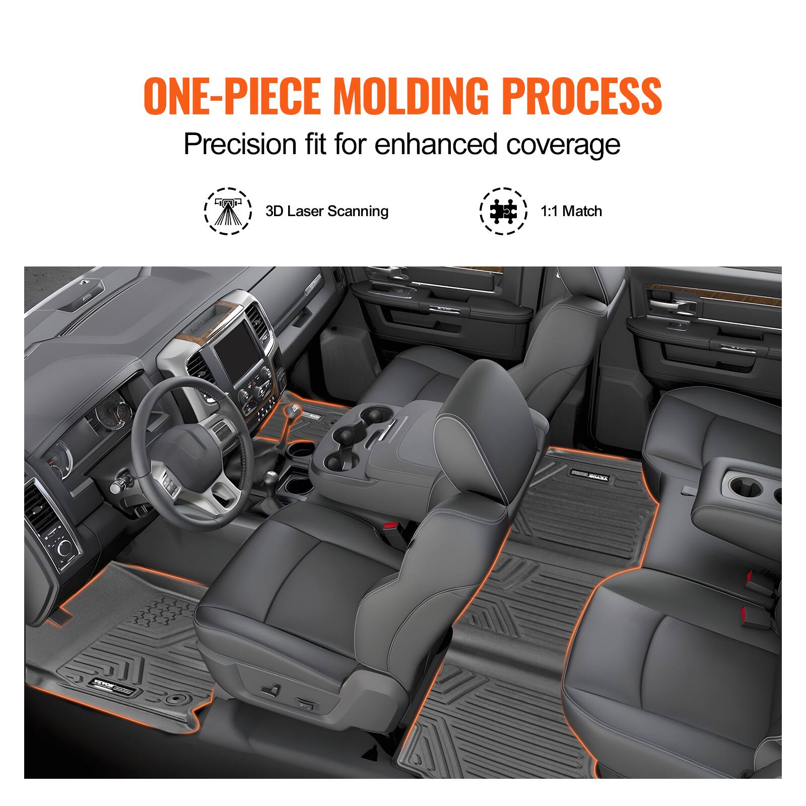 ONE-PIECE MOLDING PROCESS  
Precision fit for enhanced coverage  

3D Laser Scanning  
1:1 Match