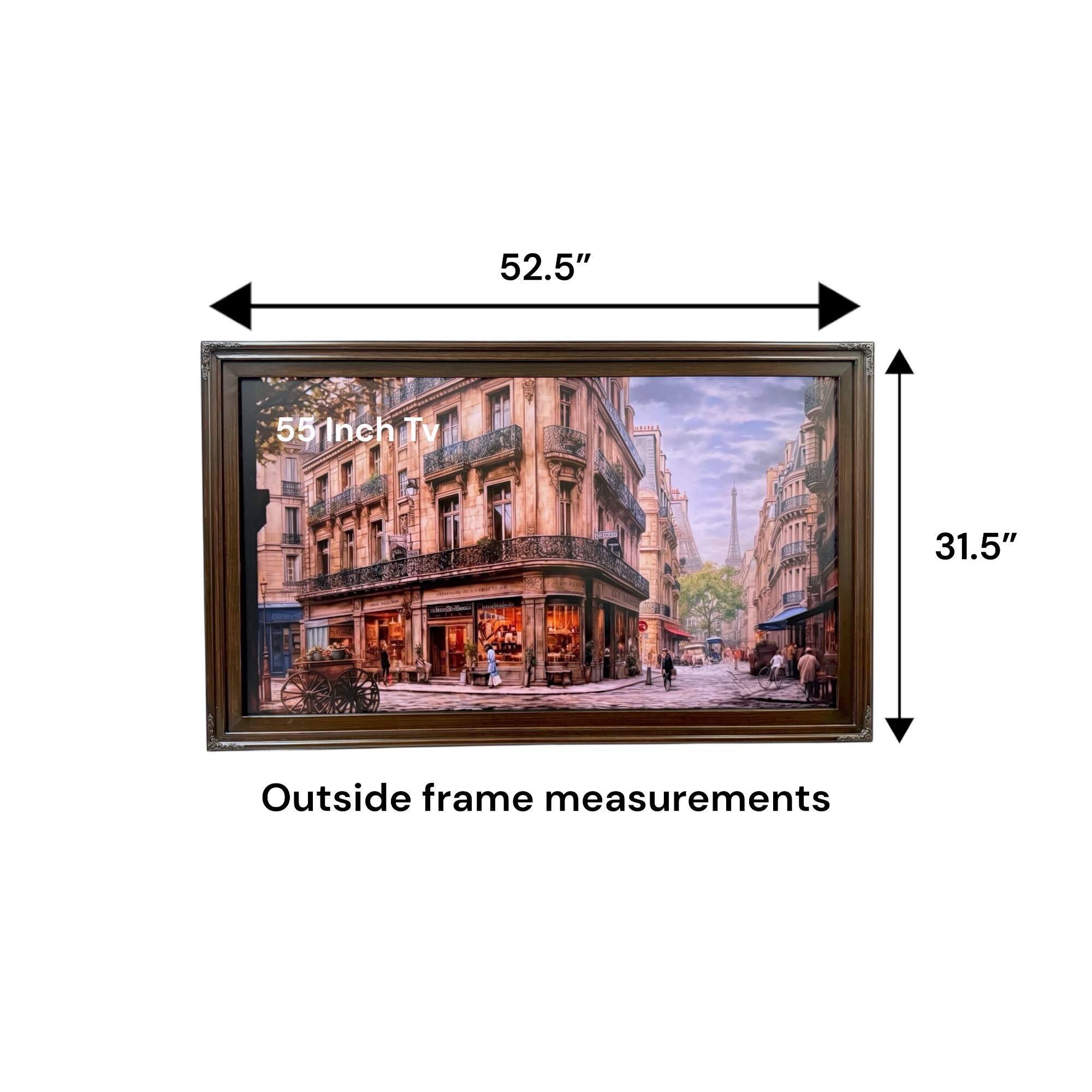 52.5" 55" Inch Tv 31.5" Outside frame measurements