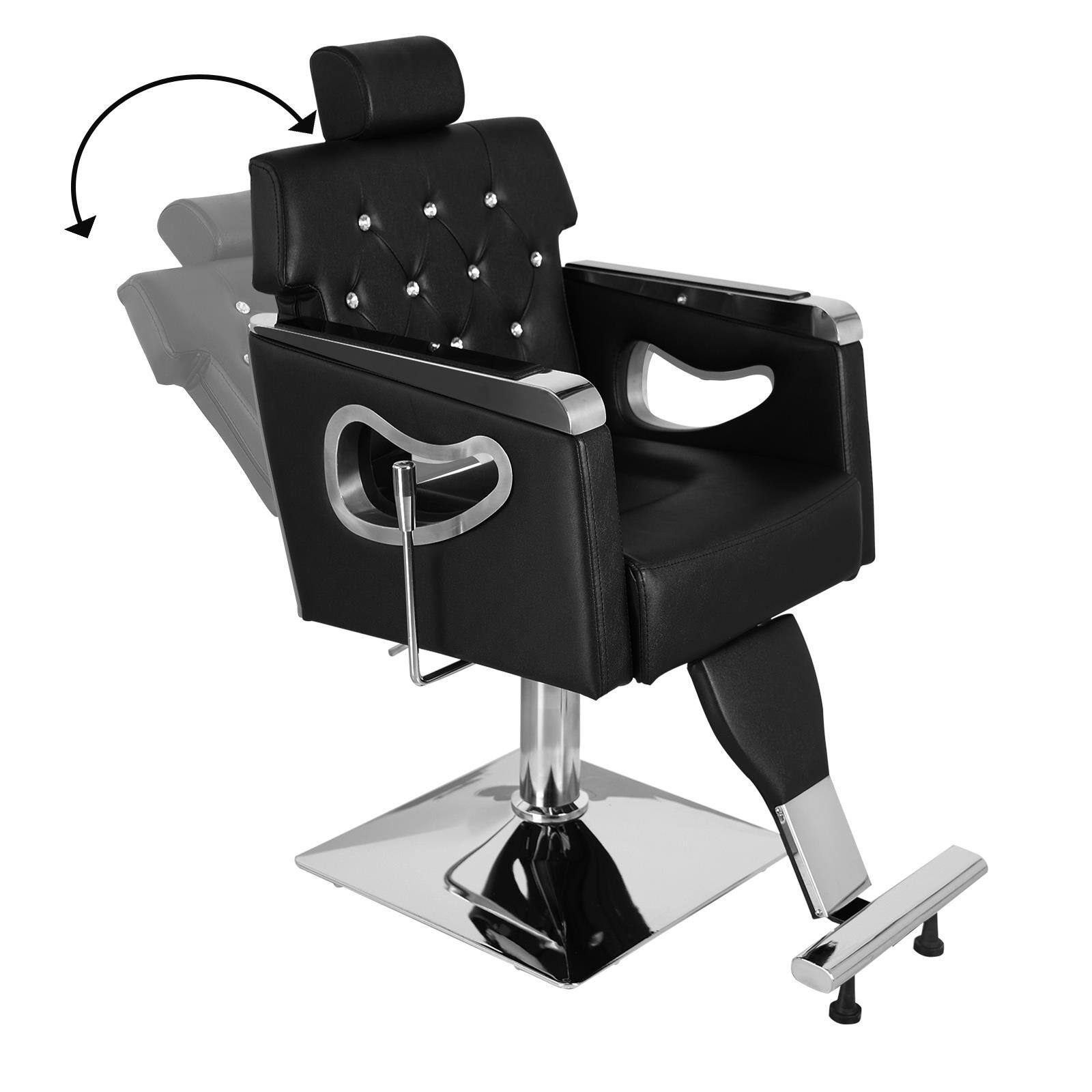 Left. Winado - All Purpose Hydraulic Recline Barber Chair Salon Spa Beauty Hair Styling Chair with Adjustable Headrest and Footrest New - Black.
