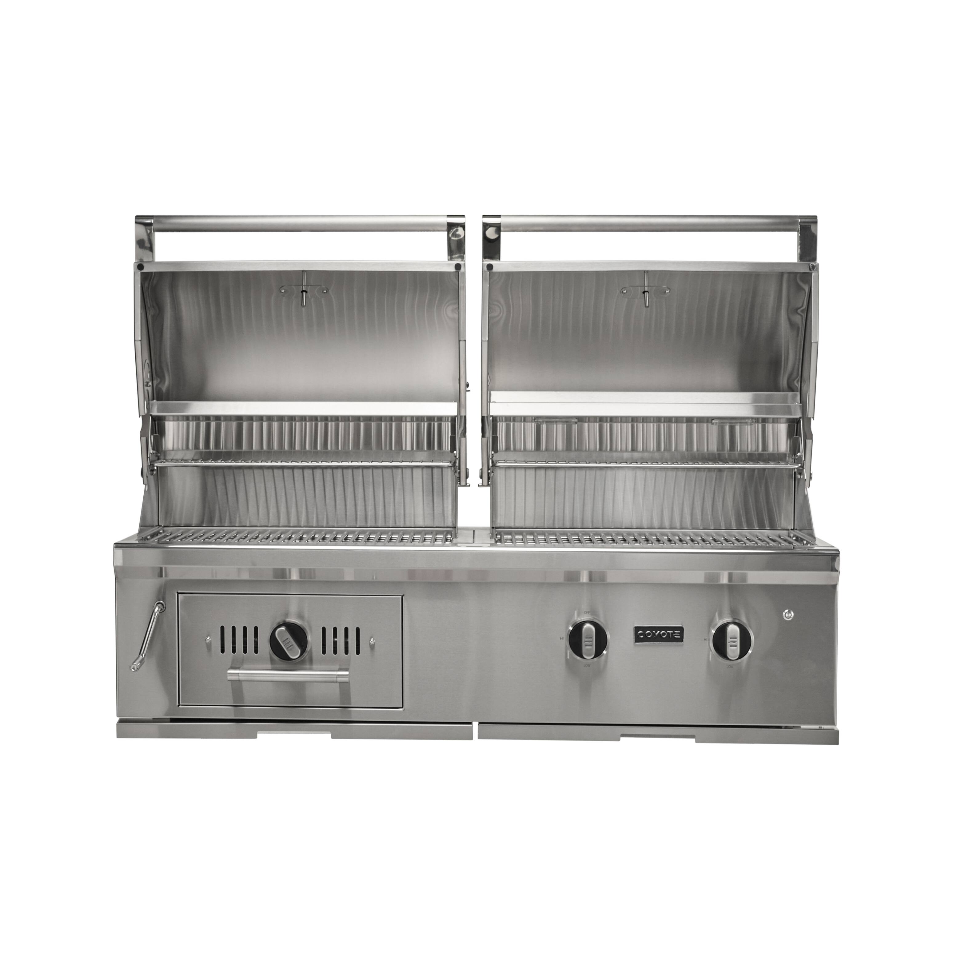 Front. Coyote Outdoor Living - 50" Coyote Outdoor Living Combination Natural Gas (NG) and Charcoal Grill - Stainless Steel.