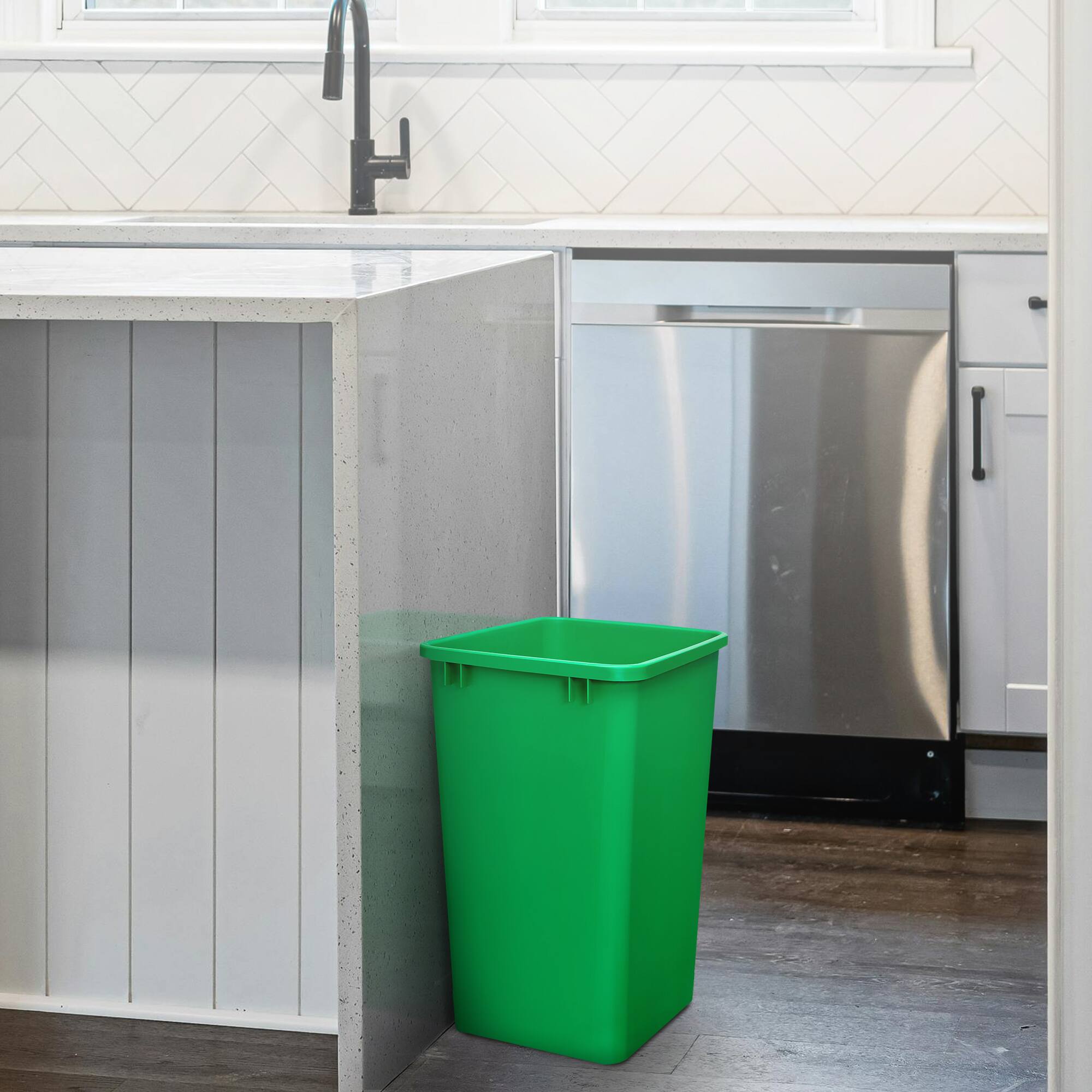 Alt View 7. Rev-A-Shelf - Rev-A-Shelf Polymer Replacement 35 qt. Trash Bin, Green, 2 Pack, RV-35-19-2 - Green.