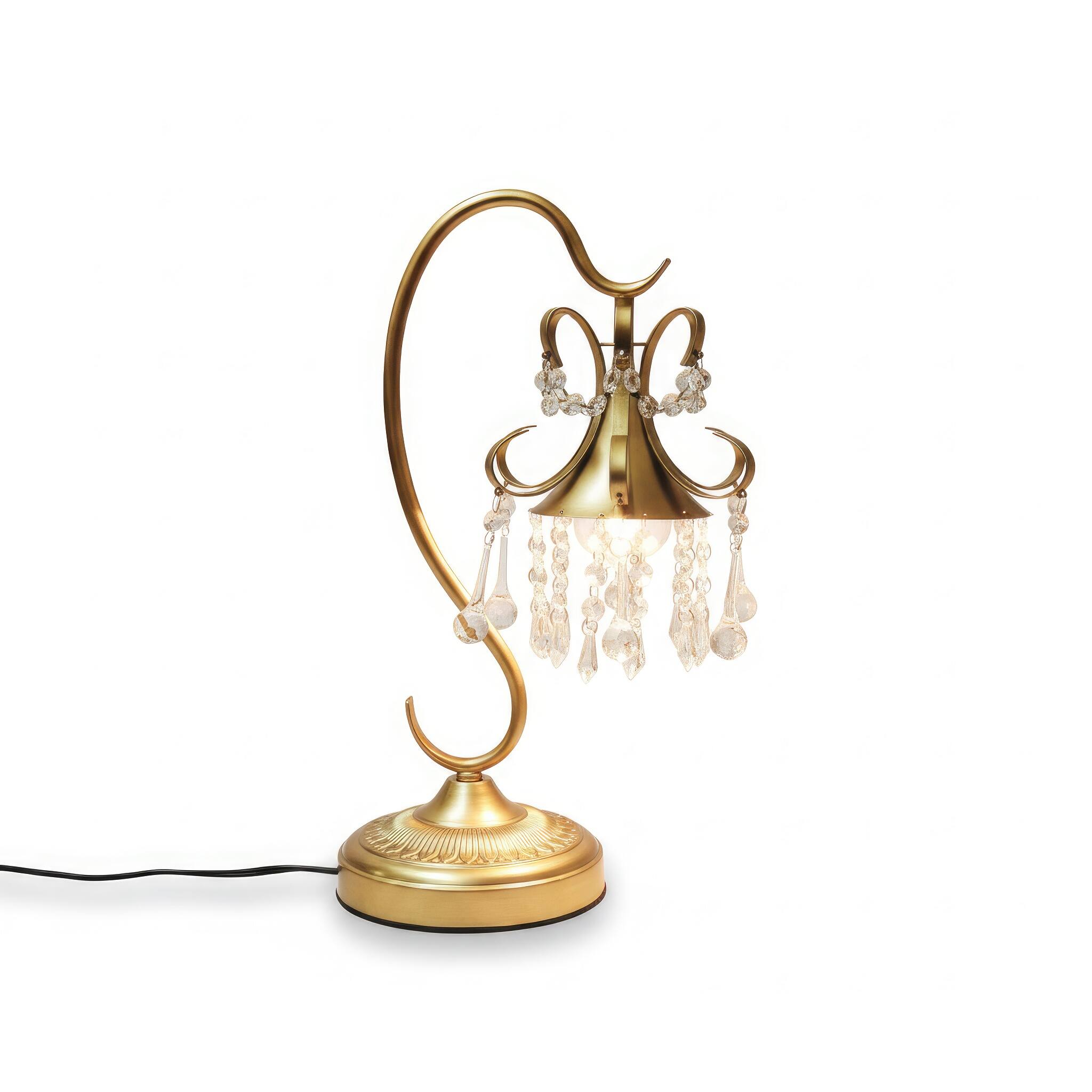 Angle. FC Design - 18.5"H Gold Decorative Vase w/ Sparkling Faux Crystal Accent Shade Table Lamp.