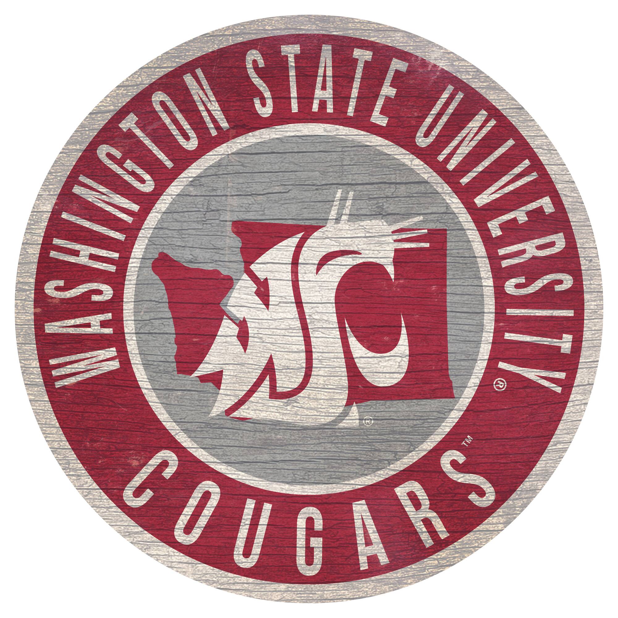 Washington State Cougars 12'' x 12'' State Circle Sign