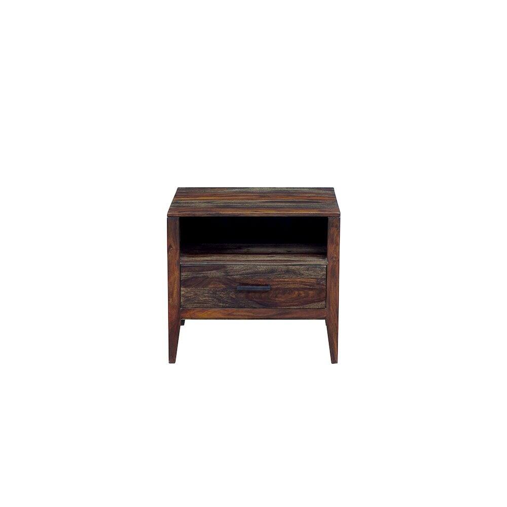 Alt View 2. Porter Designs - Fall River Solid Sheesham Wood Nightstand, Gray - Gray.