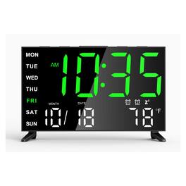 Dazzed Corner - Digital Loud Alarm Clock,USB Charging Port,Dimmer,12/24H - Black