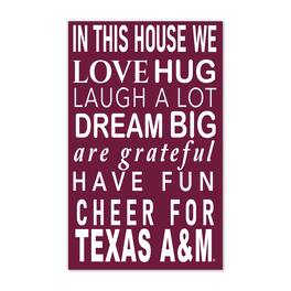 Fan Creations - Texas A&M Aggies 11" x 19" Briteline In This House Sign - Multicolor