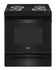 Front. Whirlpool - 30 in. Wide 4 element 4.8 cu. ft. Electric Range - Black.