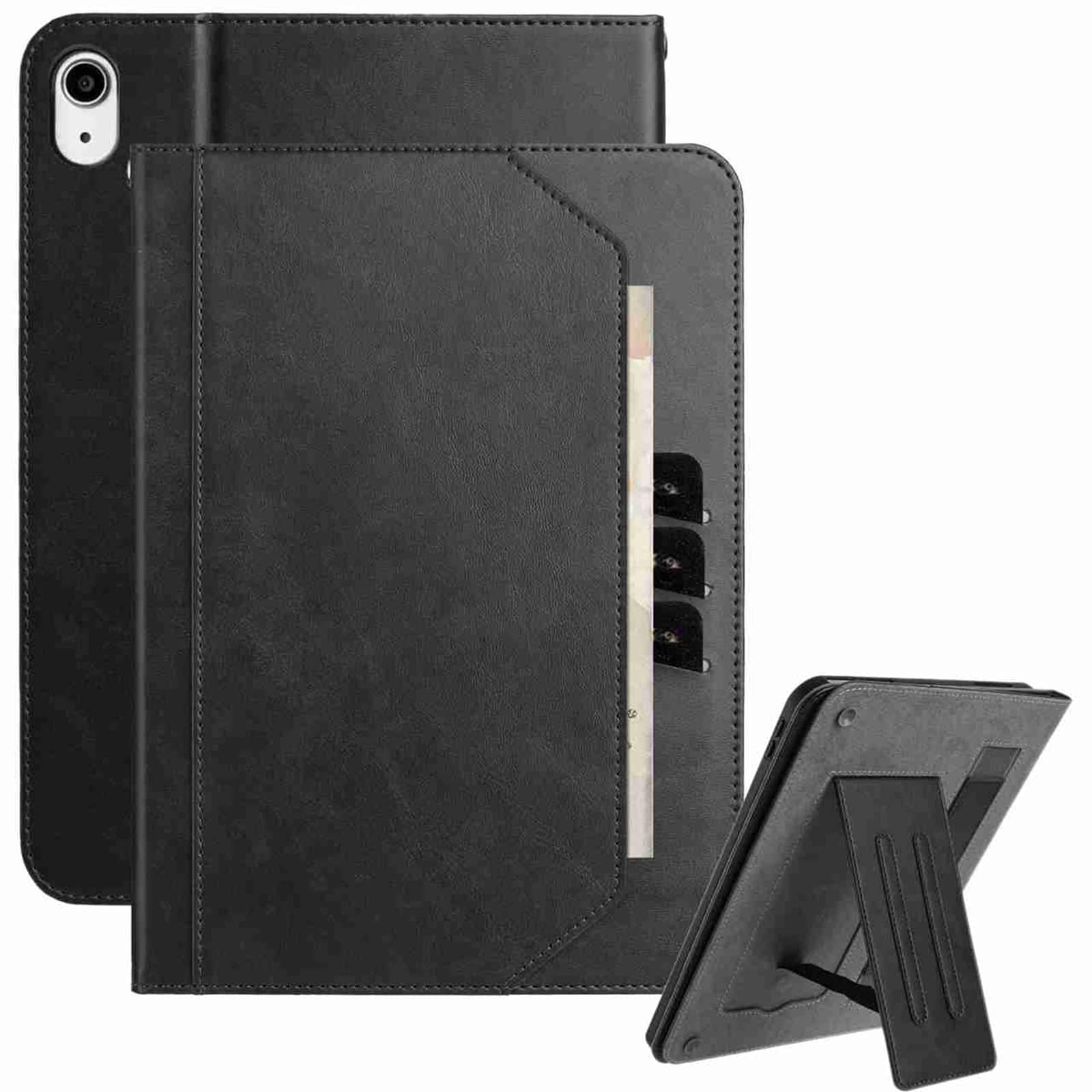 Dteck - Retro PU Leather Folio Case for Apple iPad mini (A17 Pro) 2024/iPad mini 6th Generation 8.3" 2021,Shockproof Flip Cover - Black