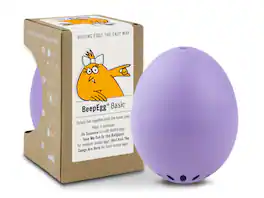 BrainStream - BeepEgg Basic Egg Timer, Temperature-Sensitive Tunes for Soft Medium Hard Boiled - Purple