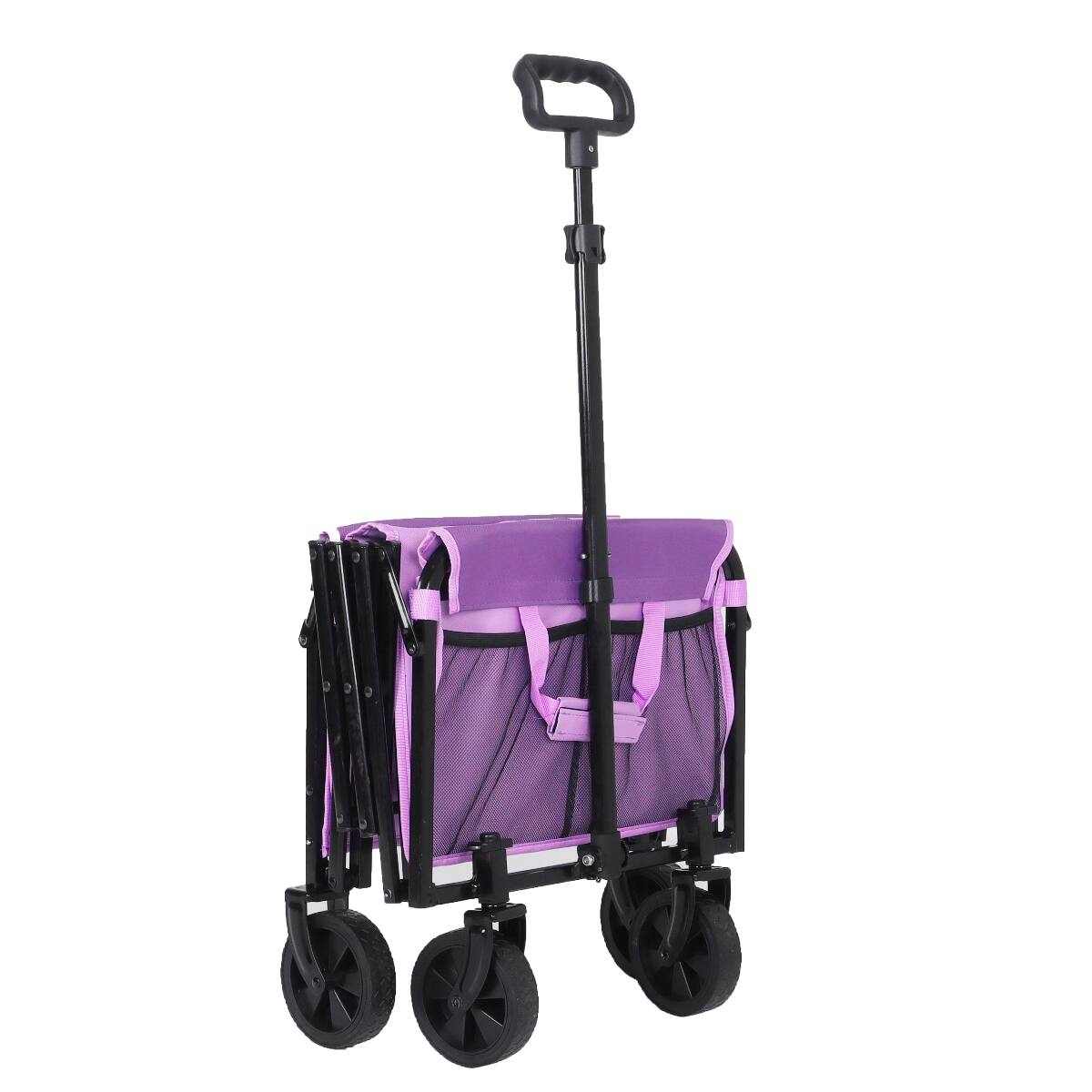 Alt View 9. Loheer - Loheer Lightweight Collapsible Wagon with Wheels, Foldable Utility Cart with 360 lb Capacity, Purple.