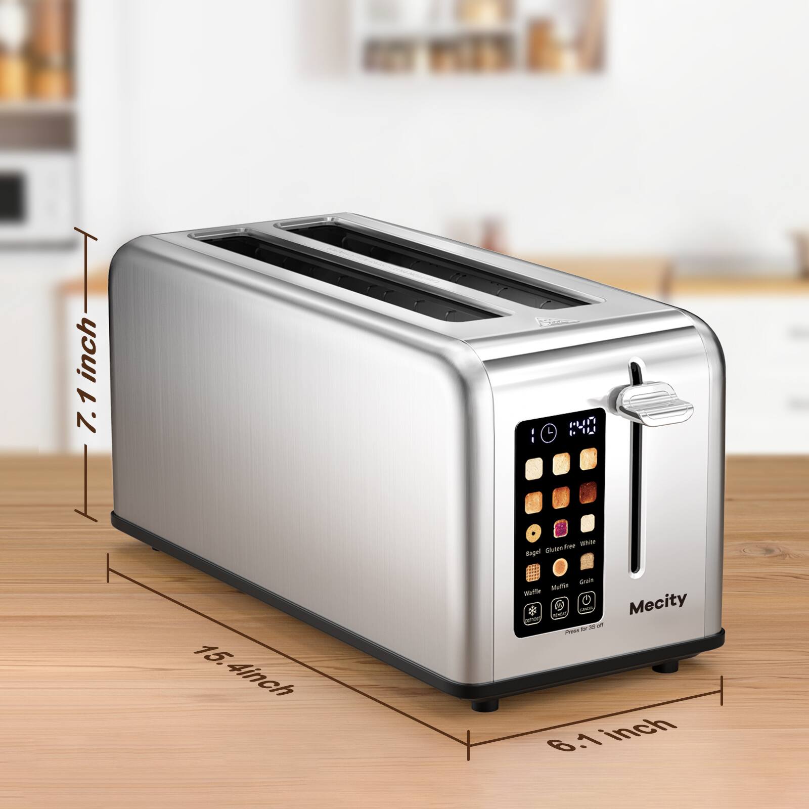 - 7.1 inch
- 15.4 inch
- 6.1 inch
- Bagel Gluten Free
- Waffle Muffin Grain
- Mecity