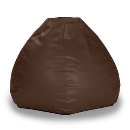 Jaxx - Atrium Collection Lozia Loveseat - Large Foam Bean Bag Sofa Faux-Leather - Chocolate