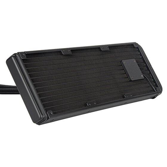 Angle. SilverStone - SST-XE360-4677 Triple 120mm All-in-One Liquid Cooling, Designed specifically for Intel LGA 4677 socket - Black.