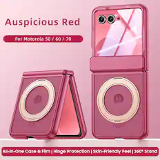 Auspicious Red For Motorola 50 / 60 / 70
All-in-One Case & Film | Hinge Protection | Skin-Friendly Feel | 360° Stand