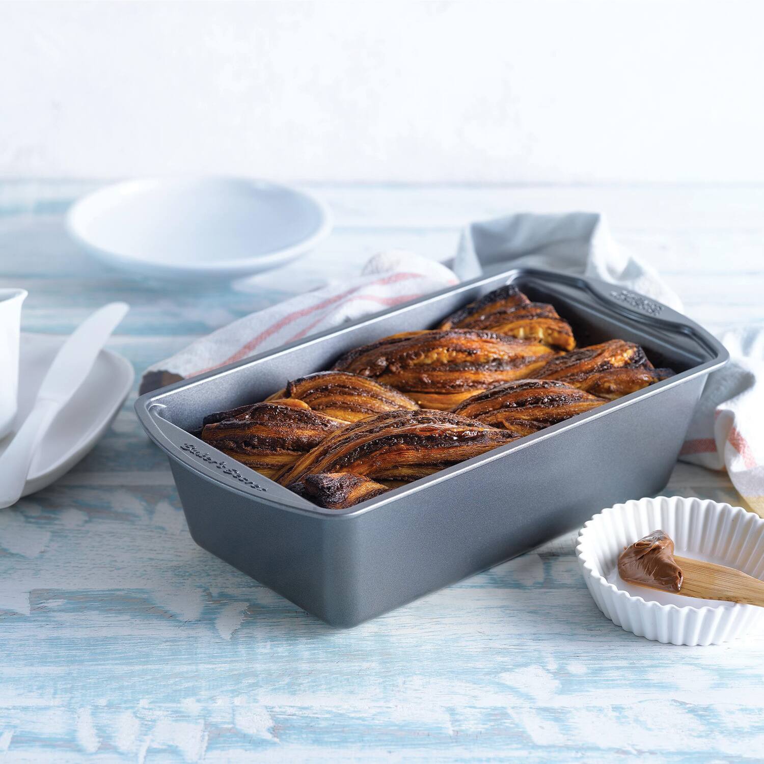 Back. Baker's Secret - Baker's Secret Loaf Pan Non-stick 2.9"x5.7"x12.2" Classic Line Carbon Steel - Dark Grey.