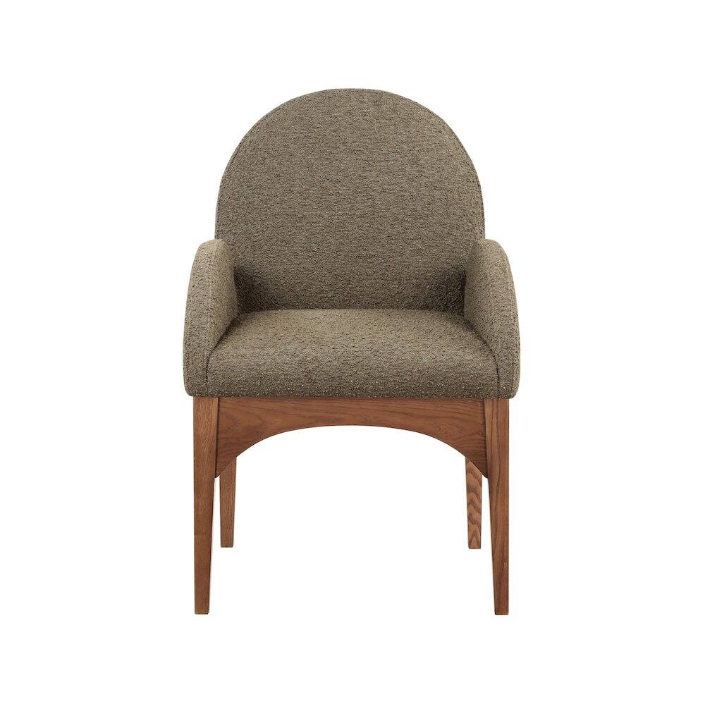 Alt View 2. Meridian Furniture - Waldorf Olive Boucle Fabric Dining Chair - Green.