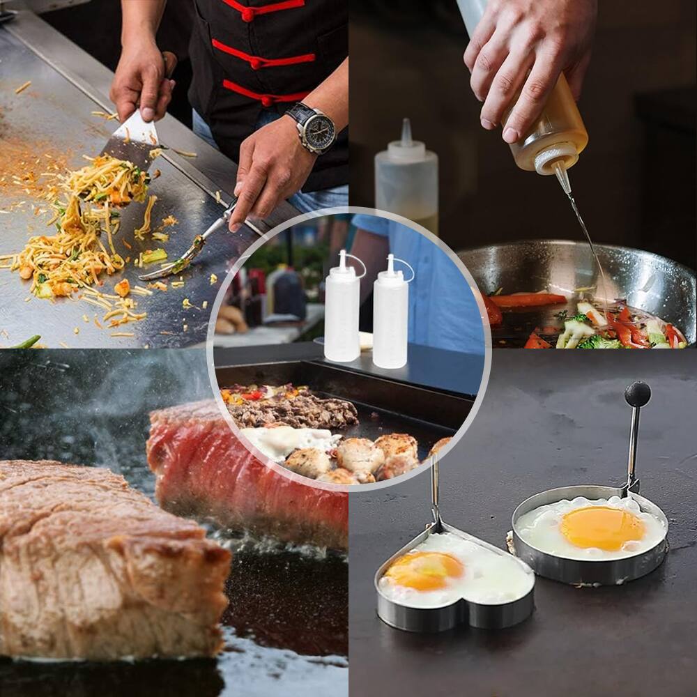 Alt View 3. MOVSSOU - BBQ Grill Spatula Set 14Pcs Stainless Steel Grill Scraper Tools BBQ Griddle Set - silver.