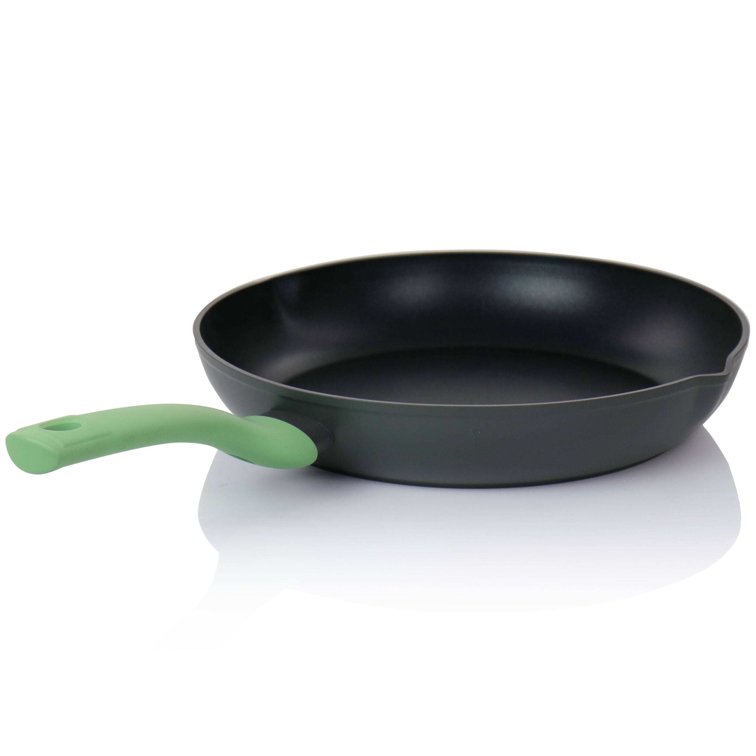 Alt View 1. Oster - Oster Rigby 9.5 Inch Aluminum Nonstick Frying Pan in Green with Pouring Spouts - Green.
