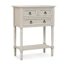 Pefilos - Narrow Console Table with 3 Storage Drawers and Open Bottom Shelf- Entryway Table Hallway Table, Storage-Friendly - Beige