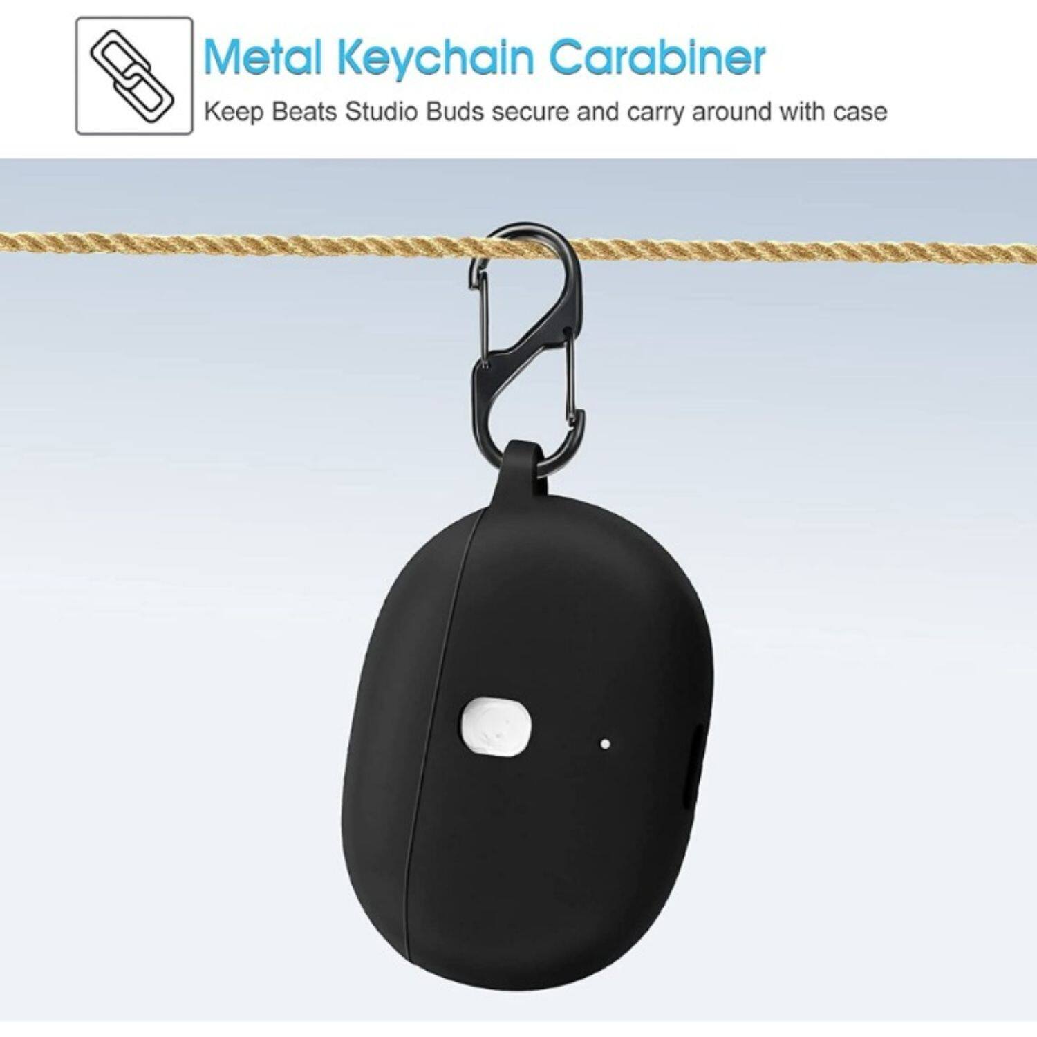 Metal Keychain Carabiner  
Keep Beats Studio Buds secure and carry around with case