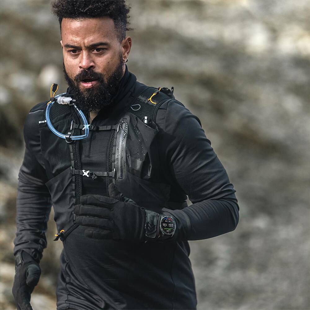 Alt View 3. Garmin - Fenix 8 47 mm Solar Sapphire Gray with Fitness Suite & Screen Protector - Carbon Gray DLC Titanium.