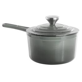 Mega Chef - MegaChef 2 Quart Enameled Cast Iron Sauce Pan in Gradient - Gray