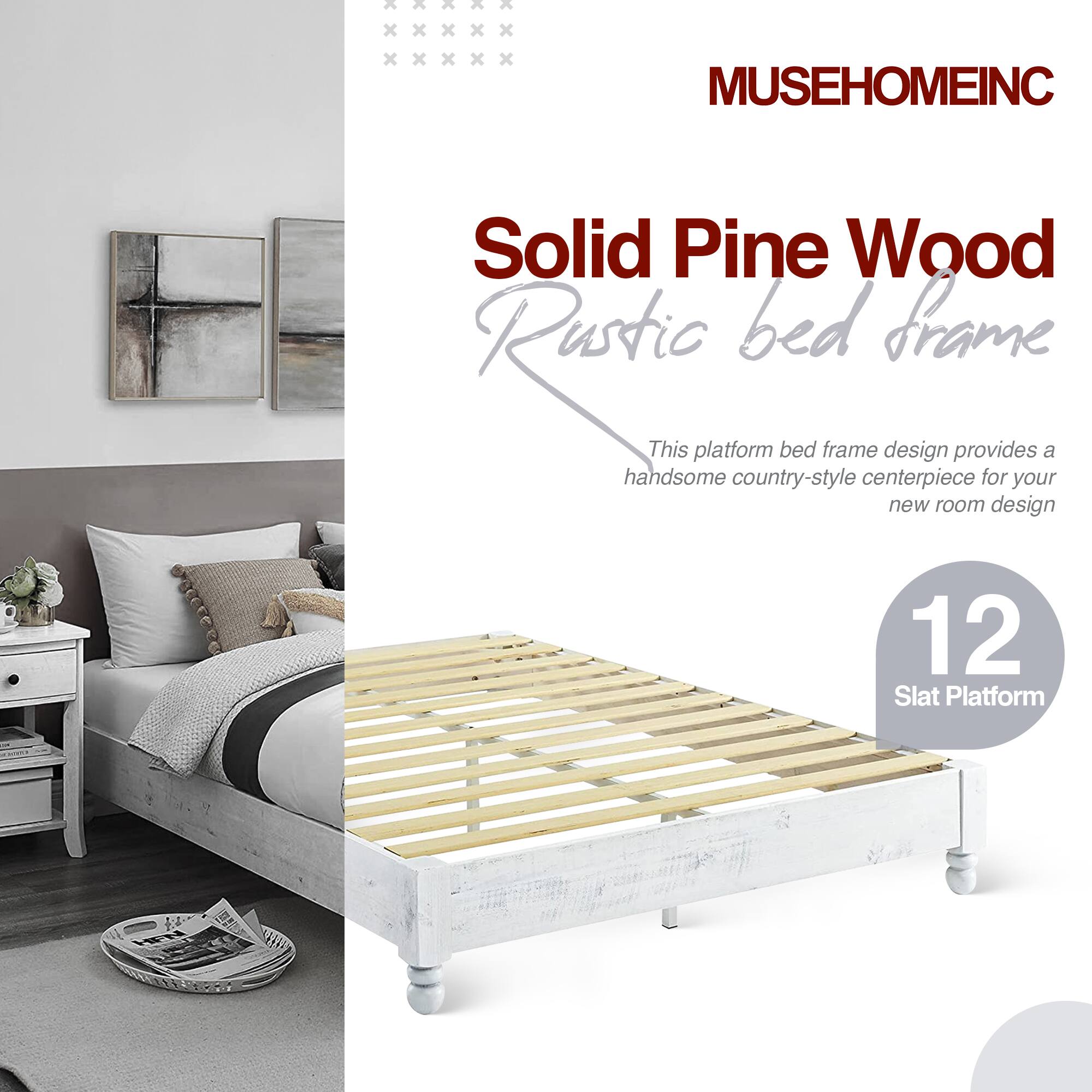 MUSEHOMEINC

Solid Pine Wood Rustic bed frame

This platform bed frame design provides a handsome country-style centerpiece for your new room design

12 Slat Platform
