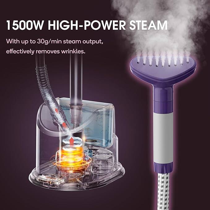 1500W HIGH-POWER STEAM

With up to 30g/min steam output, effectively removes wrinkles.