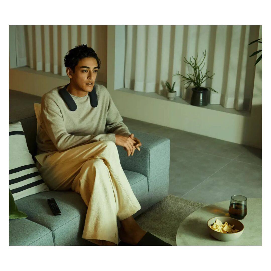 Left. Sony - Sony Bravia Theater U Wearable TV Speaker Black Bundle - Black.