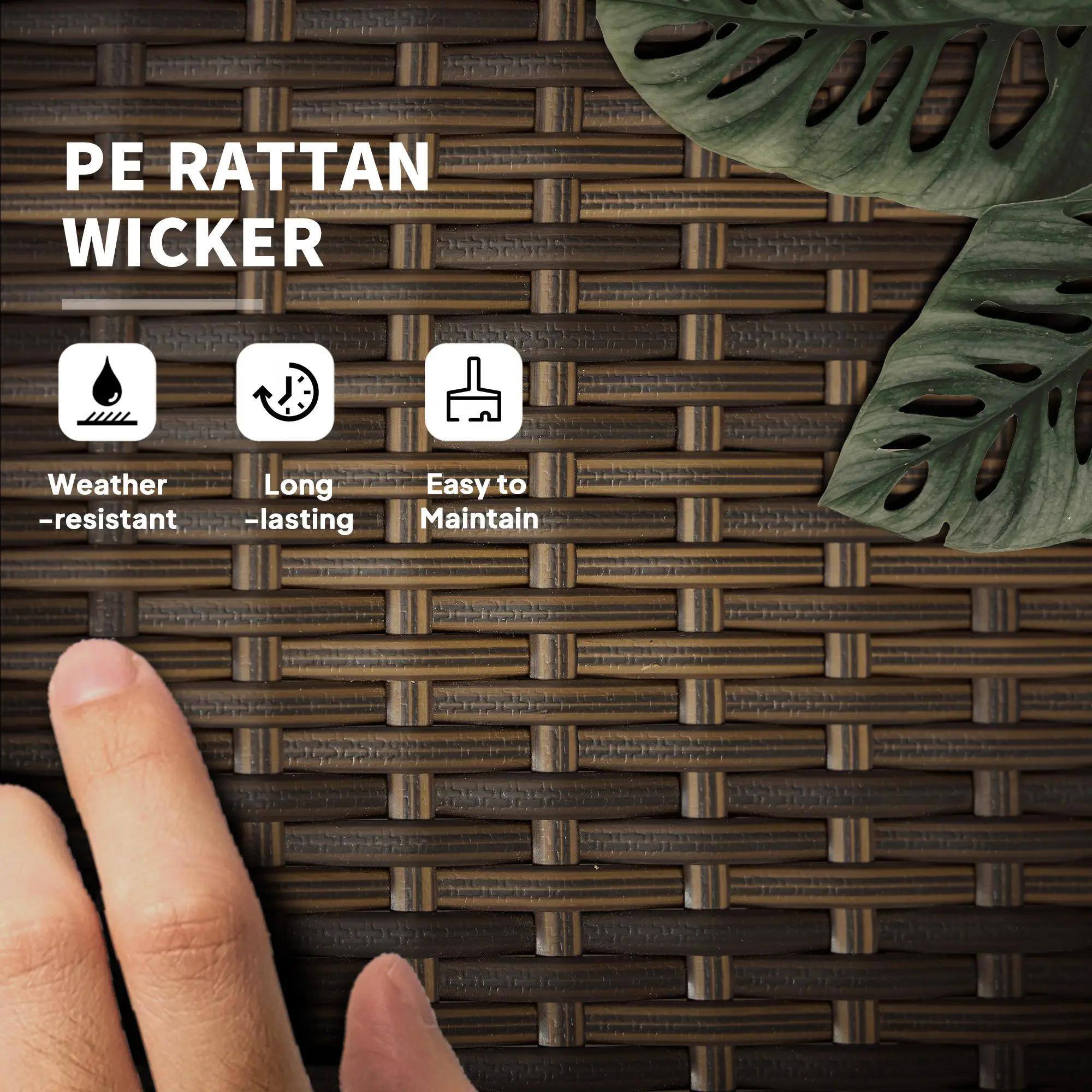 PE RATTAN WICKER Weather -resistant Long -lasting Easy to Maintain
