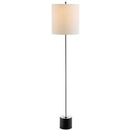 Jonathan Y - Levitt 60.5" Marble/Metal LED Floor Lamp, Black/ - Chrome