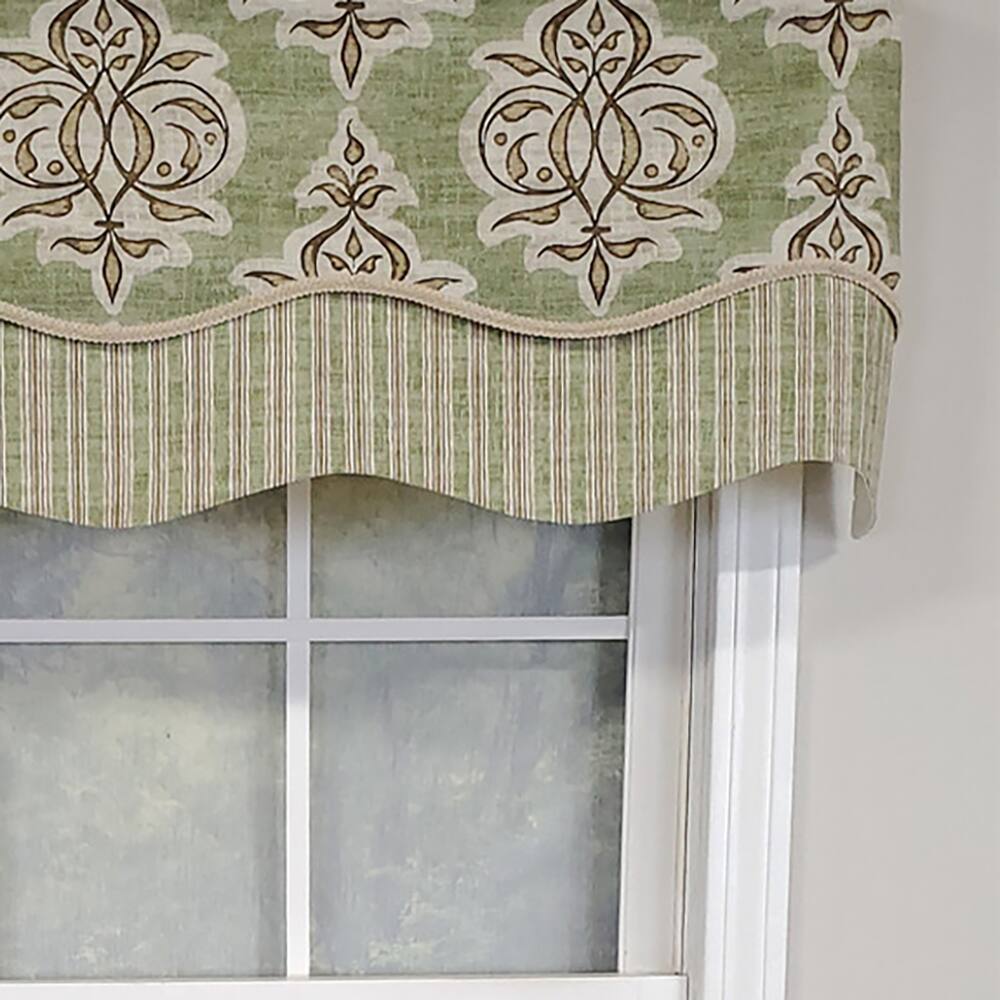 Left. RLF Home - RLF Home Luxurious Modern Design Classic Jenna Glory Style Window Valance 50" x 16" Pear - Pear.