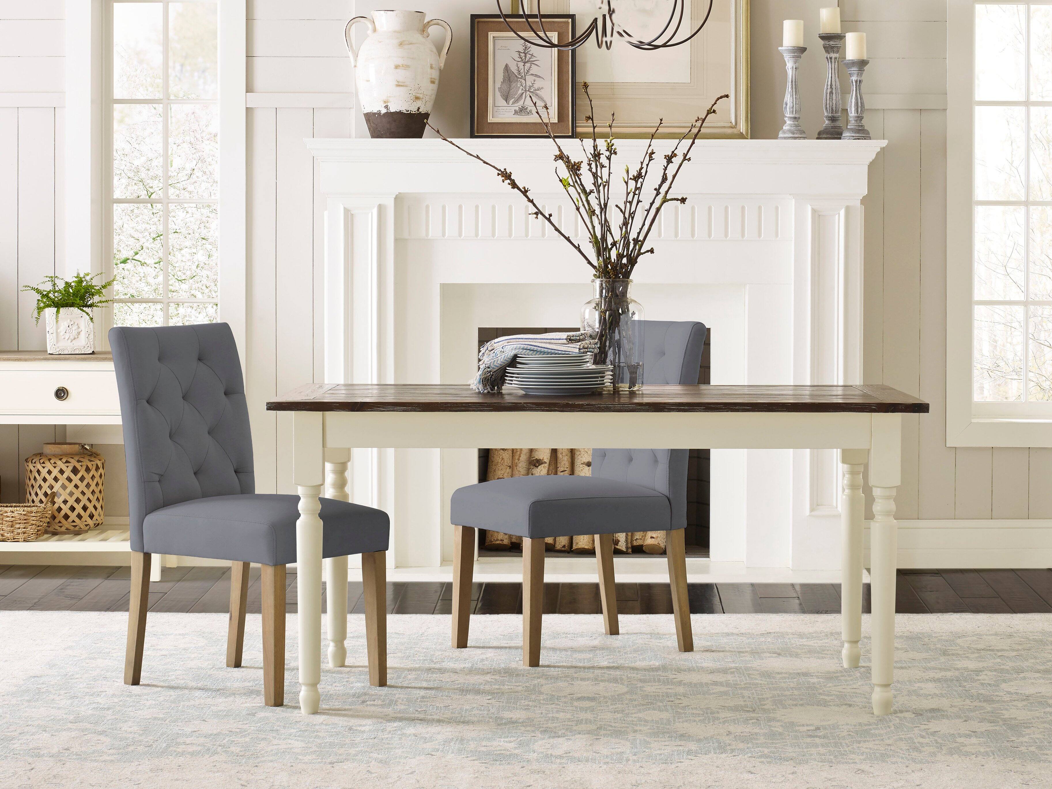 Angle. Finch - Finch Westport Tufted Dining Chair, Set of 2, Gray - Gray.
