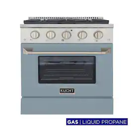 Kucht - 30 in. 4.2 cu. ft. Propane Gas Range with Sealed Burners and Convection Oven in Light Blue - Light Blue