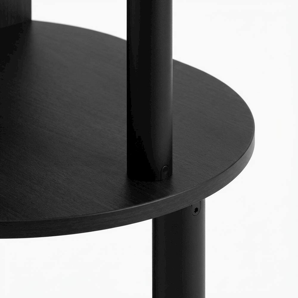 Alt View 1. FurniFact - Walnut Oval Nightstand with Wooden Finish and Compact Design - Walnut.