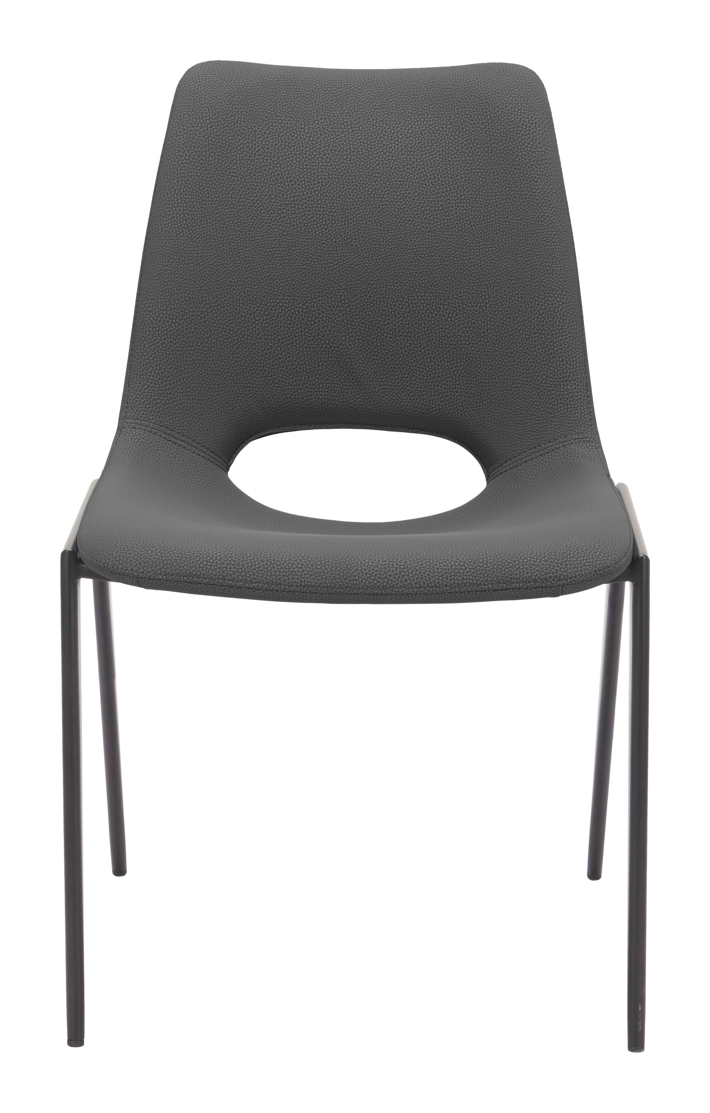 Alt View 1. Hivvago - Desi Armless Dining Chair (Set of 2) Black - Black.
