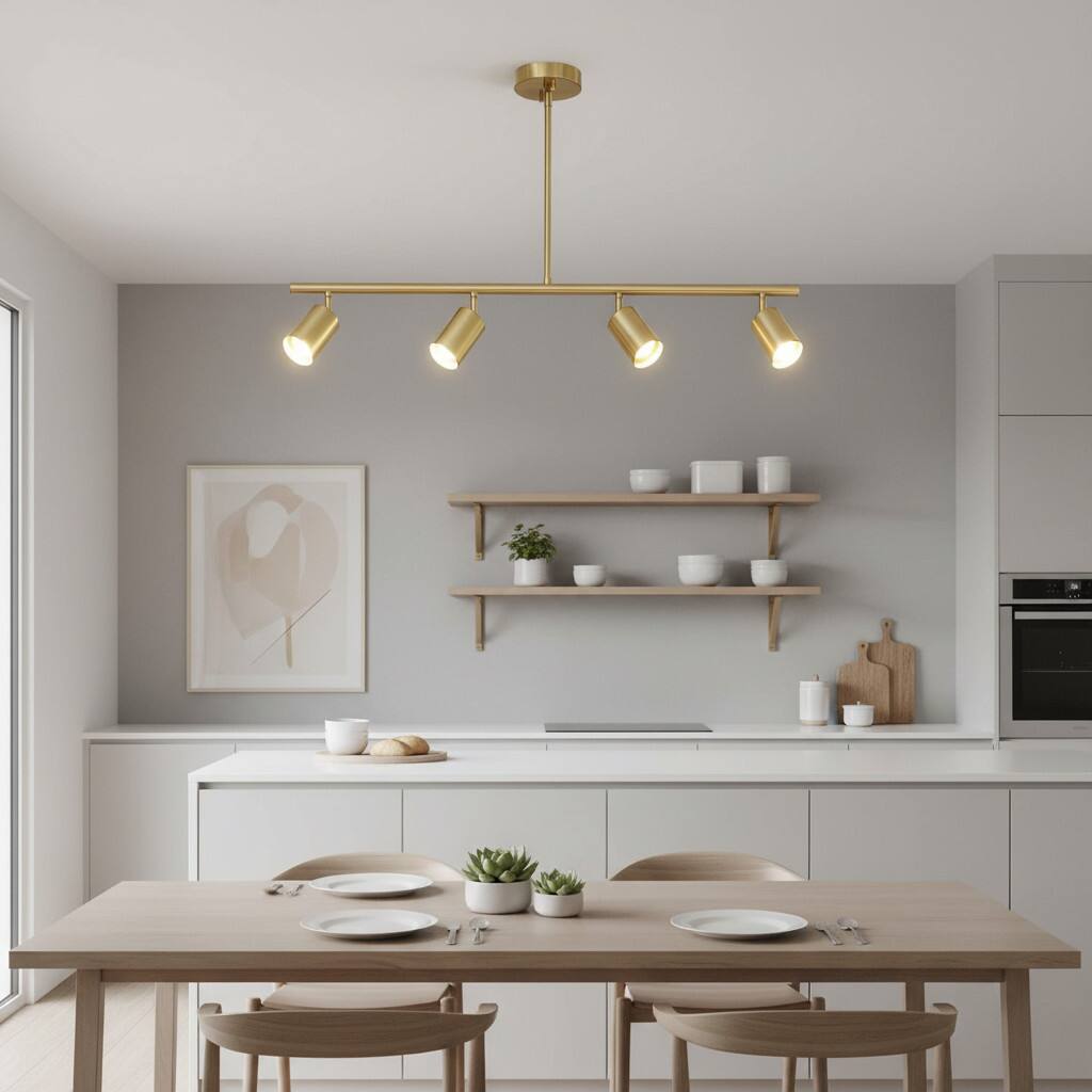 Alt View 1. Dazzed Corner - 4-Light Adjustable Height Track Lighting - Gold.